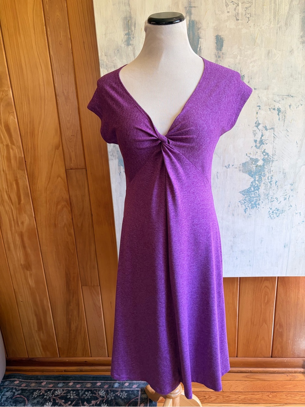 Patagonia Pink /Purple Twist-Front Women's Dress. Size Med. Summer Comfy. Midi.